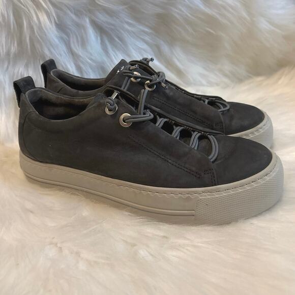 Paul Green Faye Gray Suede Platform Sneakers 7.5 Comfort Luxe Casual Shoes - Picture 2 of 8